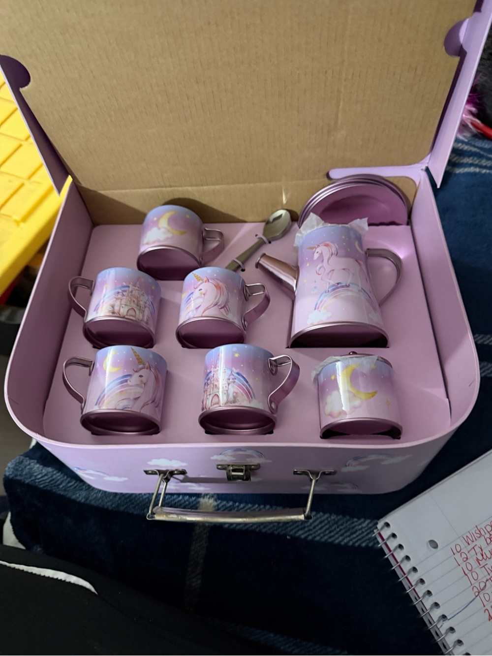 Unbranded Purple Unicorn Kids Tea Set - 8pc Playset